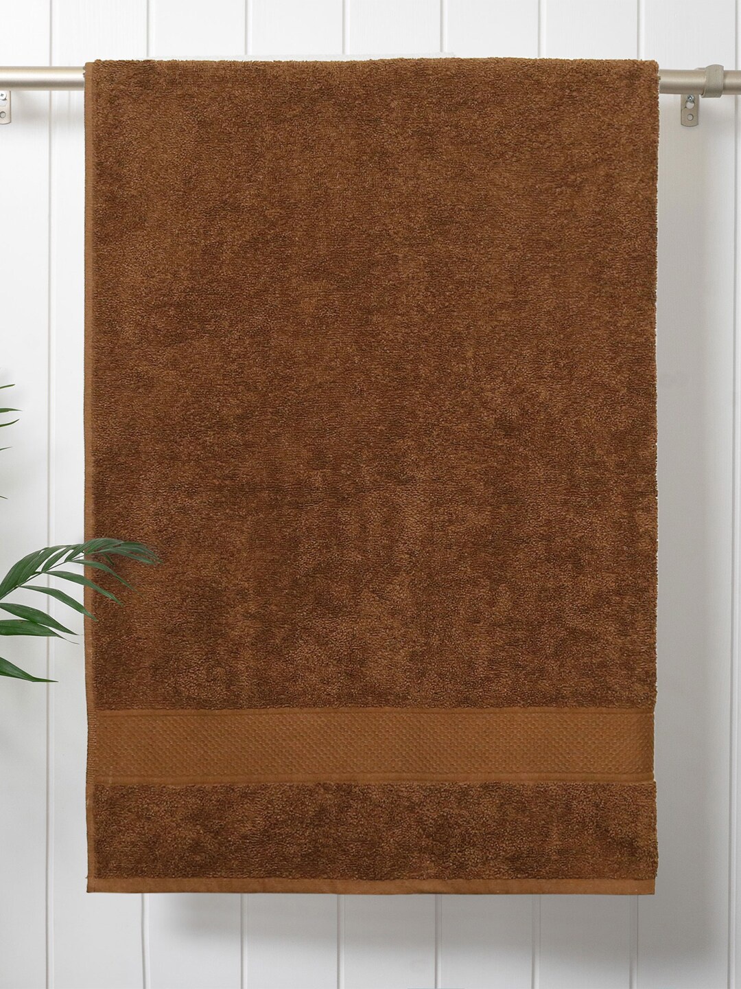 

MYTRIDENT Brown 500 GSM Pure Cotton Anti-Bacterial Reversible Bath Towel