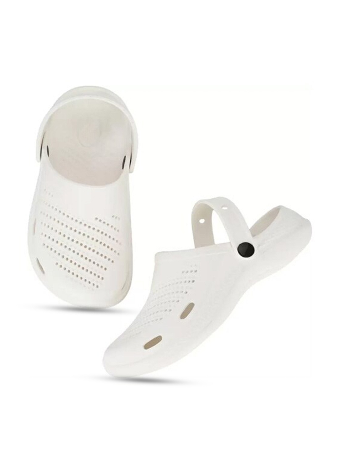 BERSACHE Men Self Design Rubber Clogs, White