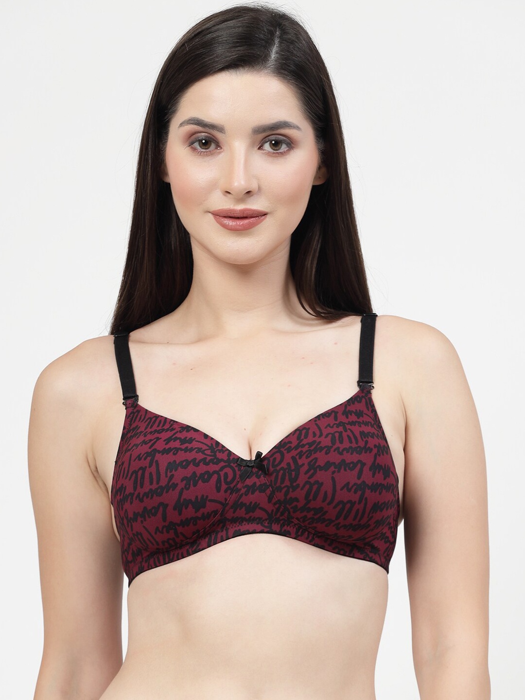 

DressBerry Printed Medium Coverage Padded T-shirt Bra With All Day Comfort, Red