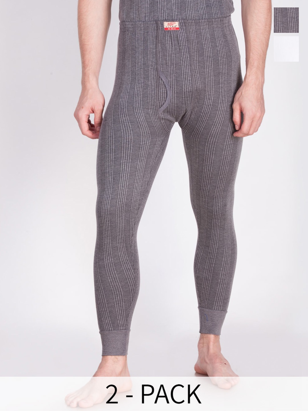 

Dollar Ultra Men Pack Of 2 Cotton Thermal Bottoms, Grey