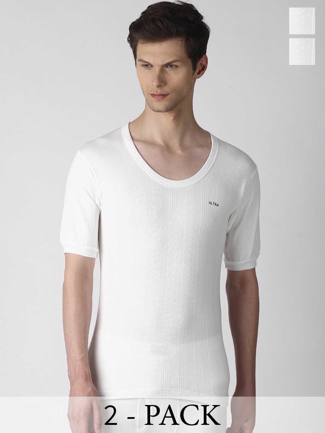 

Dollar Ultra Pack Of 2 Cotton Thermal Top, White