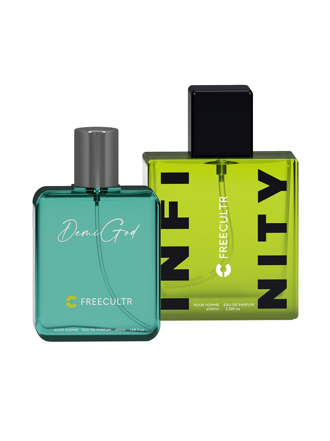 

FREECULTR Men Set Of 2 Eau De Parfum - Demi God 50ml & Infinity 100ml, Green