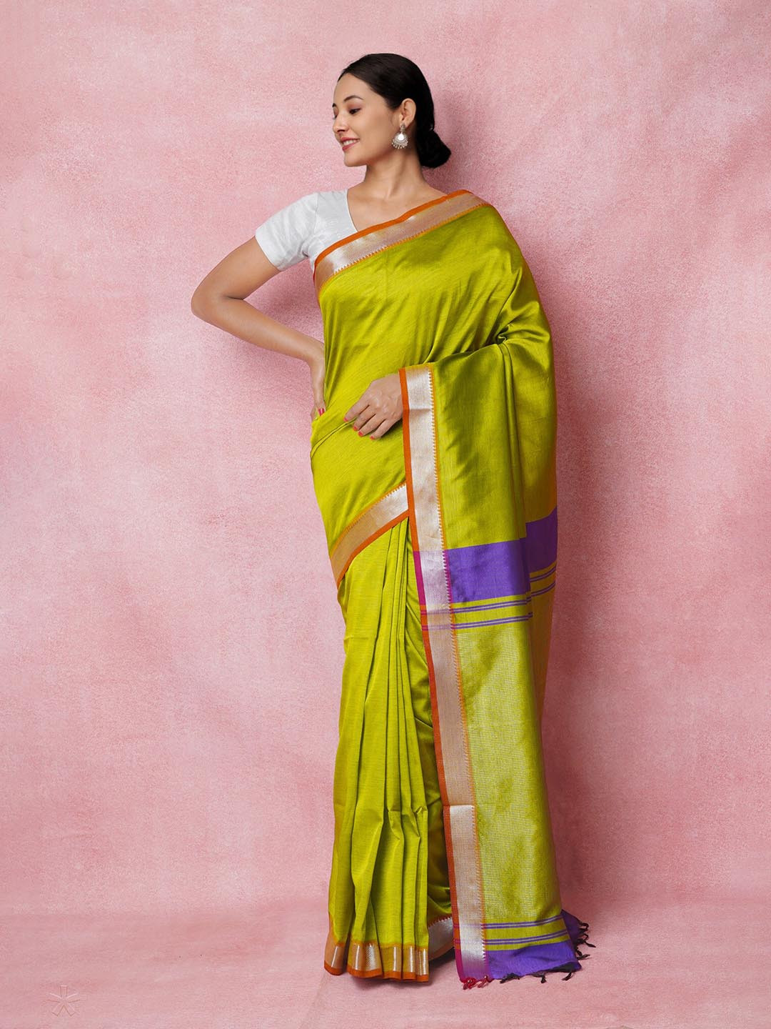 

Unnati Silks Woven Design Pure Silk Mangalagiri Saree, Green