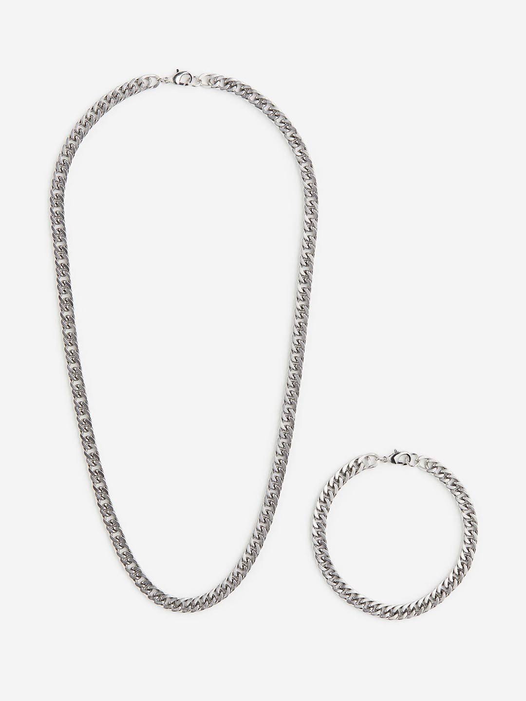 

H&M Men Necklace And Bracelet, Silver