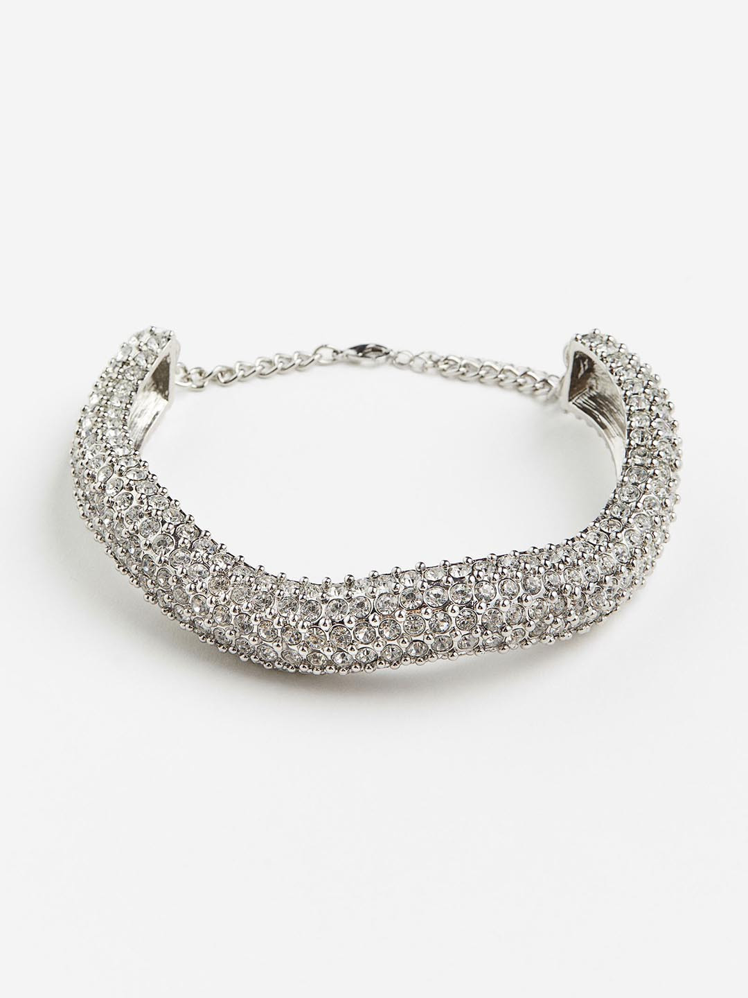 

H&M Rhinestone-Decorated Necklace, Silver
