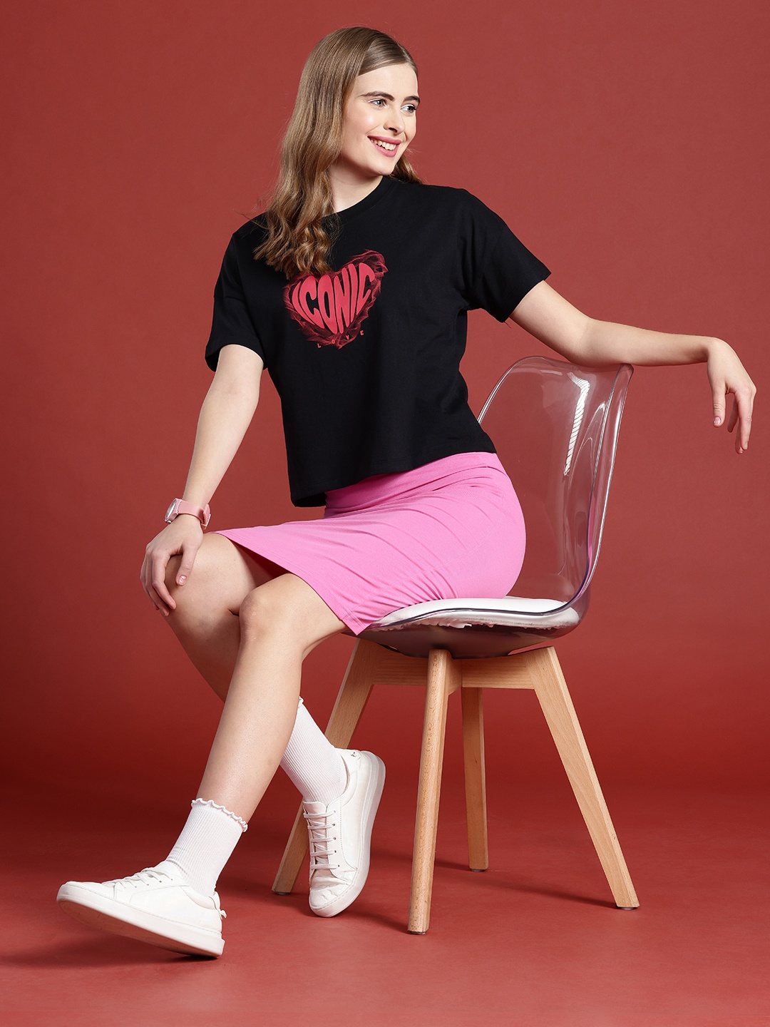 

Mast & Harbour Typography Printed T-shirt, Black