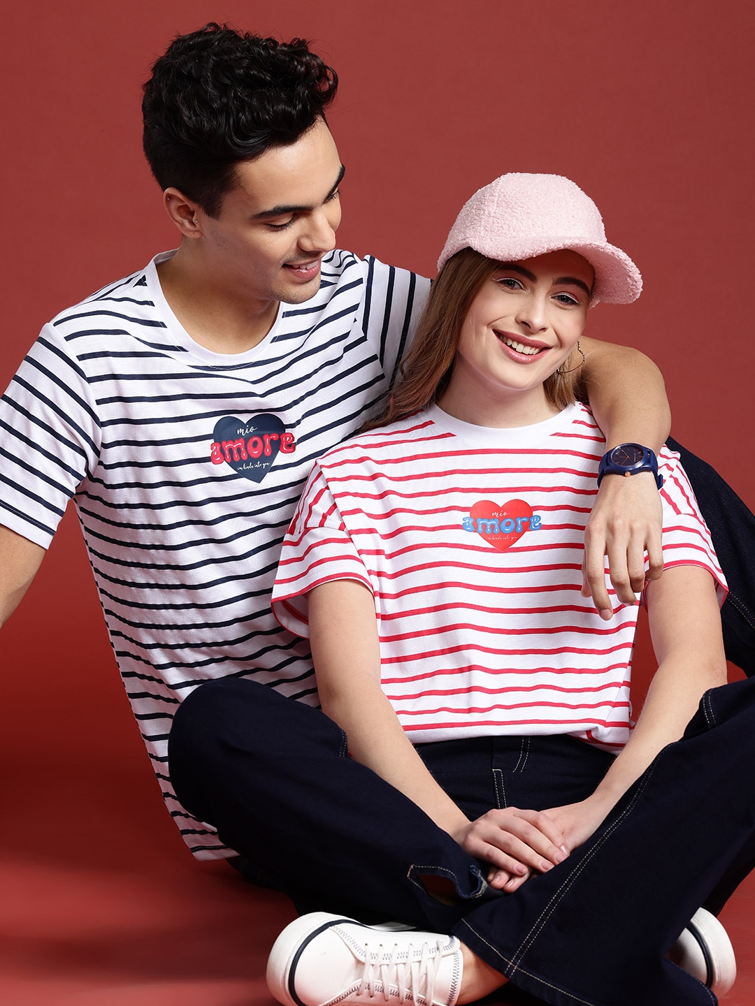 

Mast & Harbour Striped Drop-Shoulder Sleeves T-shirt, White