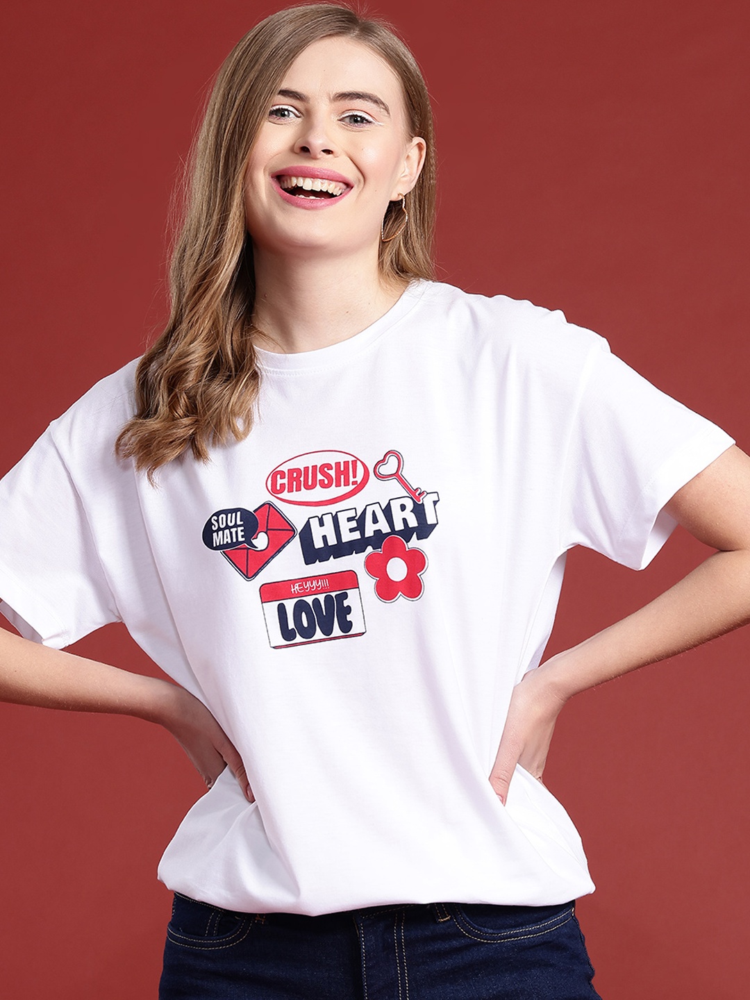 

Mast & Harbour Graphic Printed T-shirt, White
