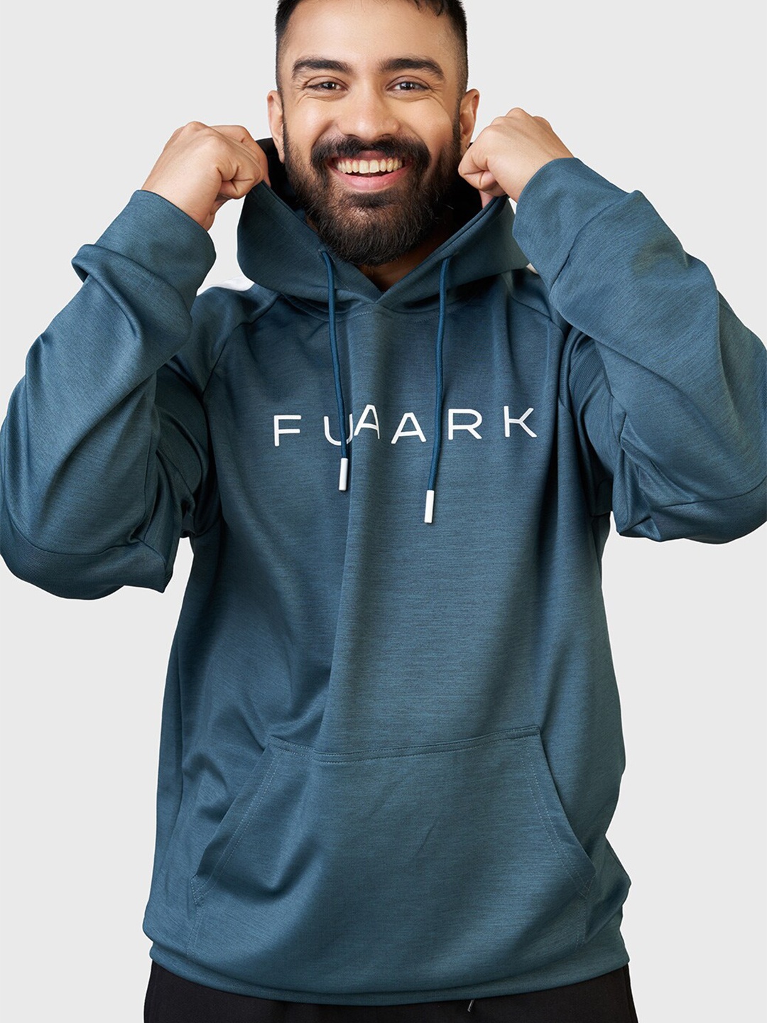 

FUAARK Printed Hooded Pullover Sweatshirt, Teal