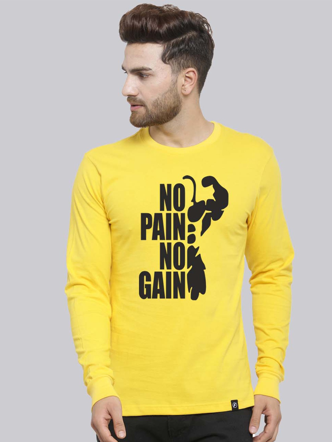 

Friskers Typography Printed Slim Fit Skin Friendly Pure Cotton T-shirt, Yellow
