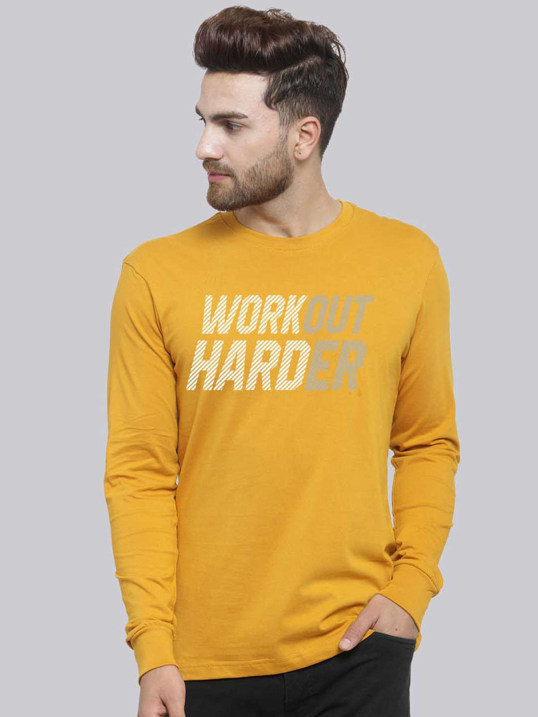 

Friskers Typography Printed Slim Fit Pure Cotton T-shirt, Mustard