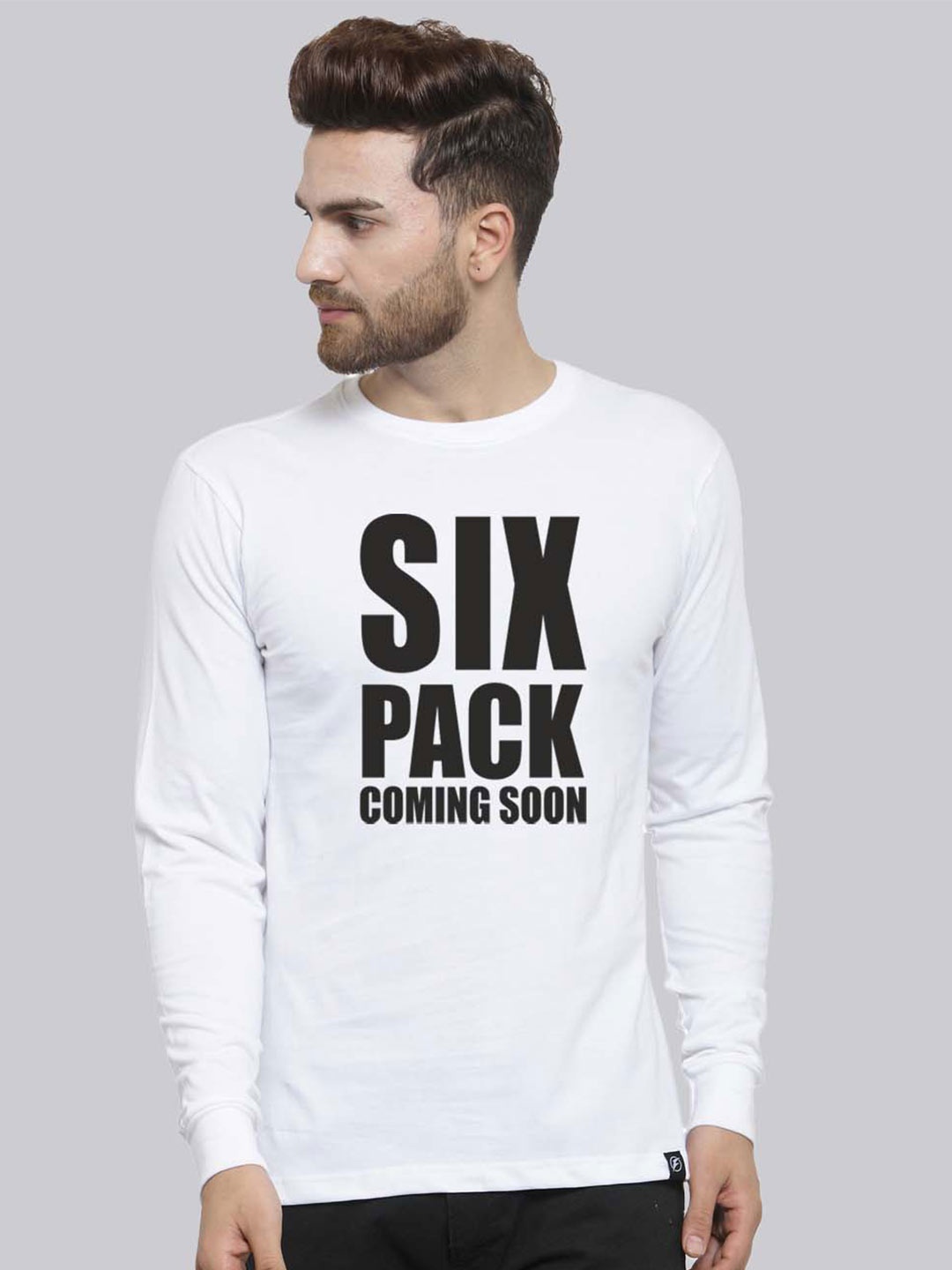 

Friskers Typography Printed Monochrome Pure Cotton Slim Fit T-shirt, White