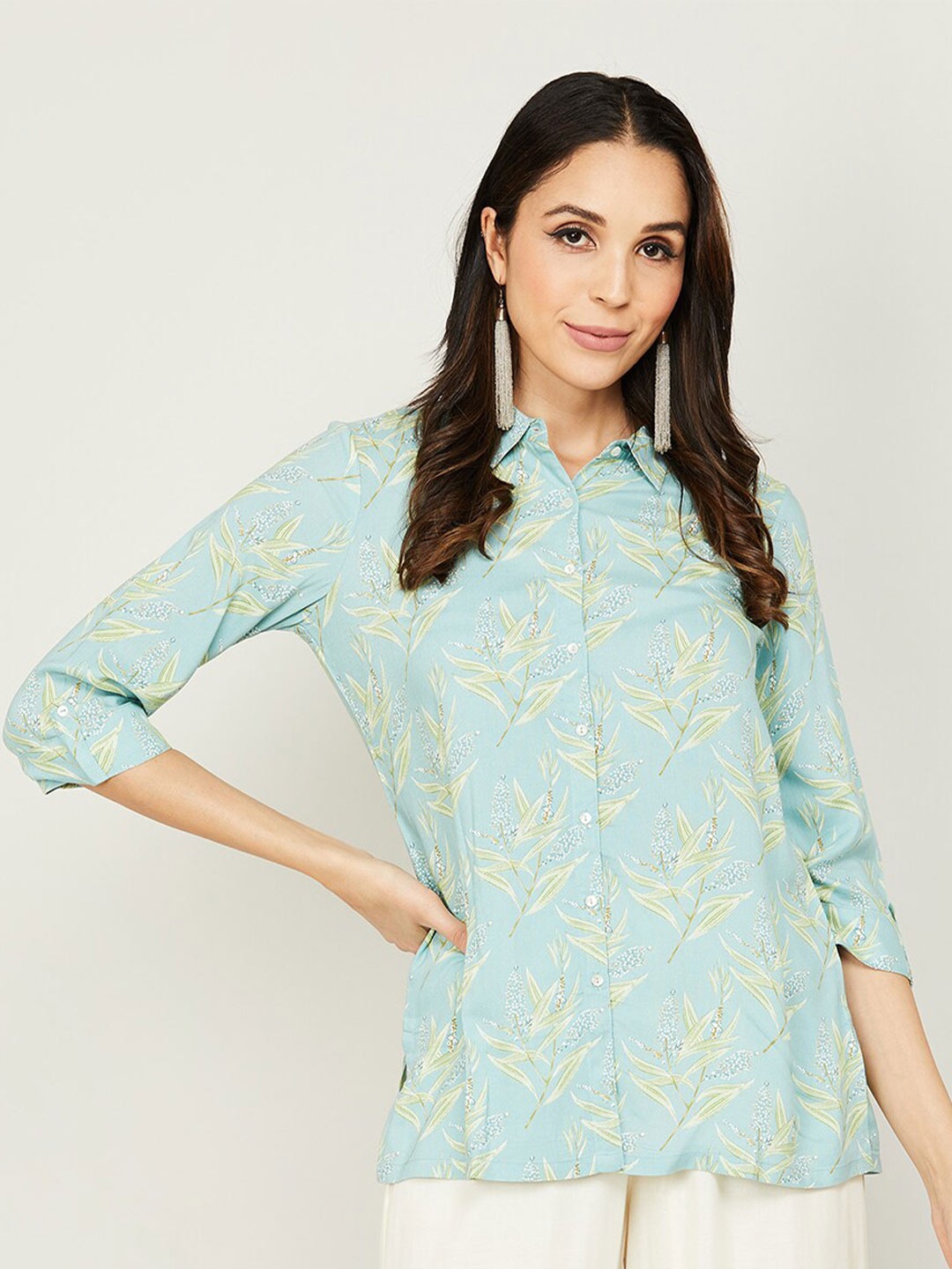 

Melange by Lifestyle Floral Printed Casual Shirt, Blue