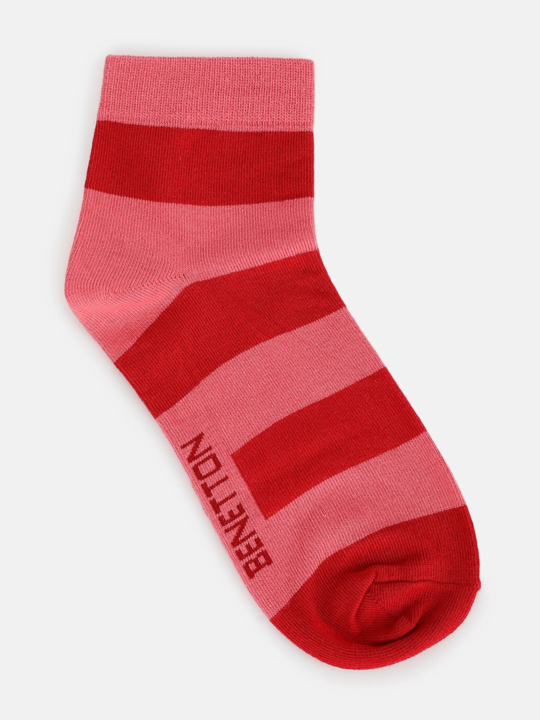 

United Colors of Benetton Kids Stripes Cotton Calf-Length Socks, Pink