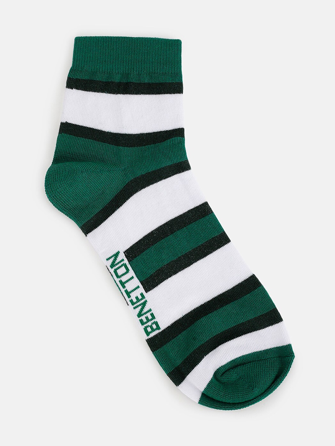 

United Colors of Benetton Kids Striped Cotton Calf Length Socks, Green
