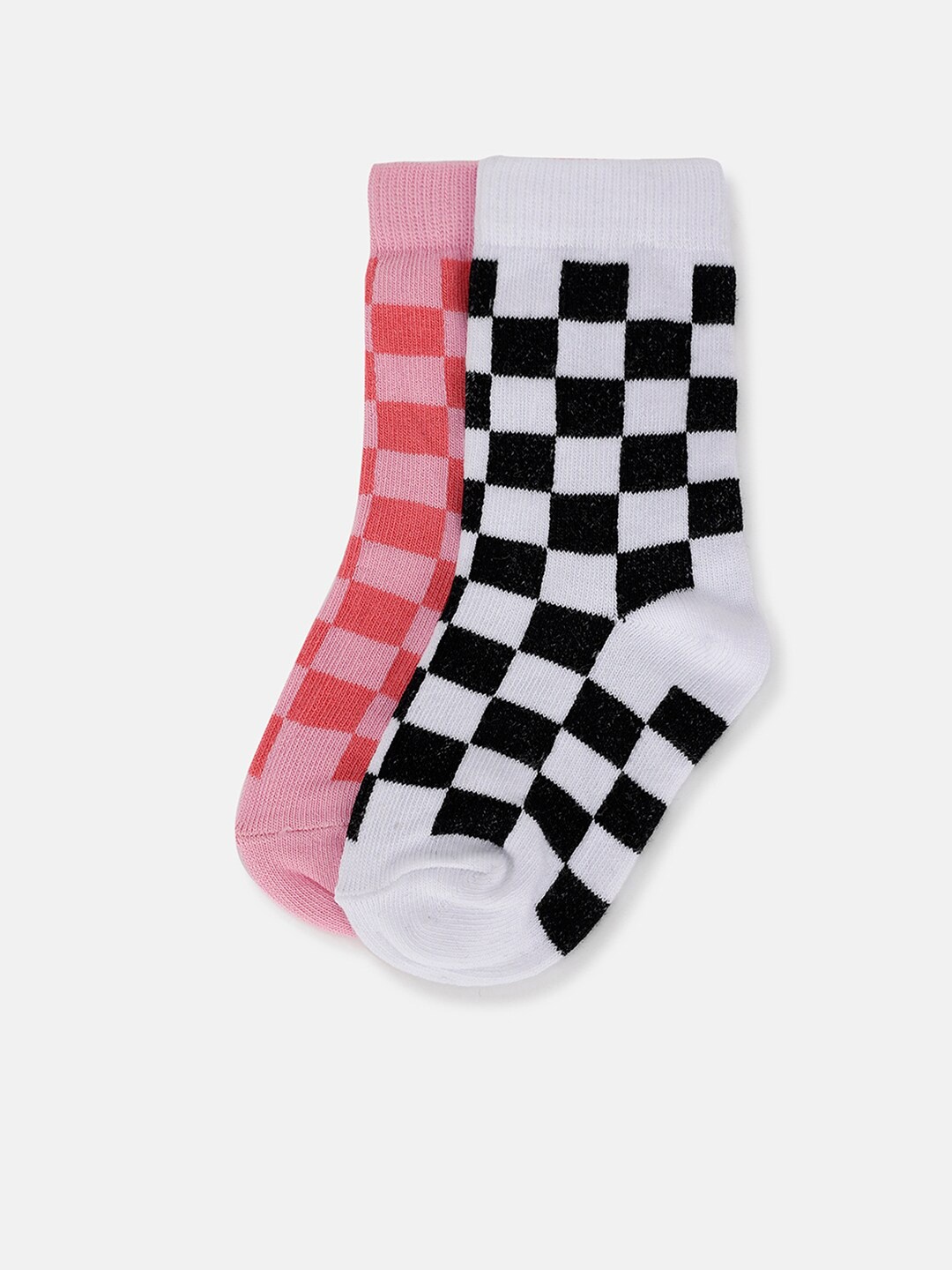 

United Colors of Benetton Girls Pack Of 2 Checked Above Ankle Length Socks, Pink