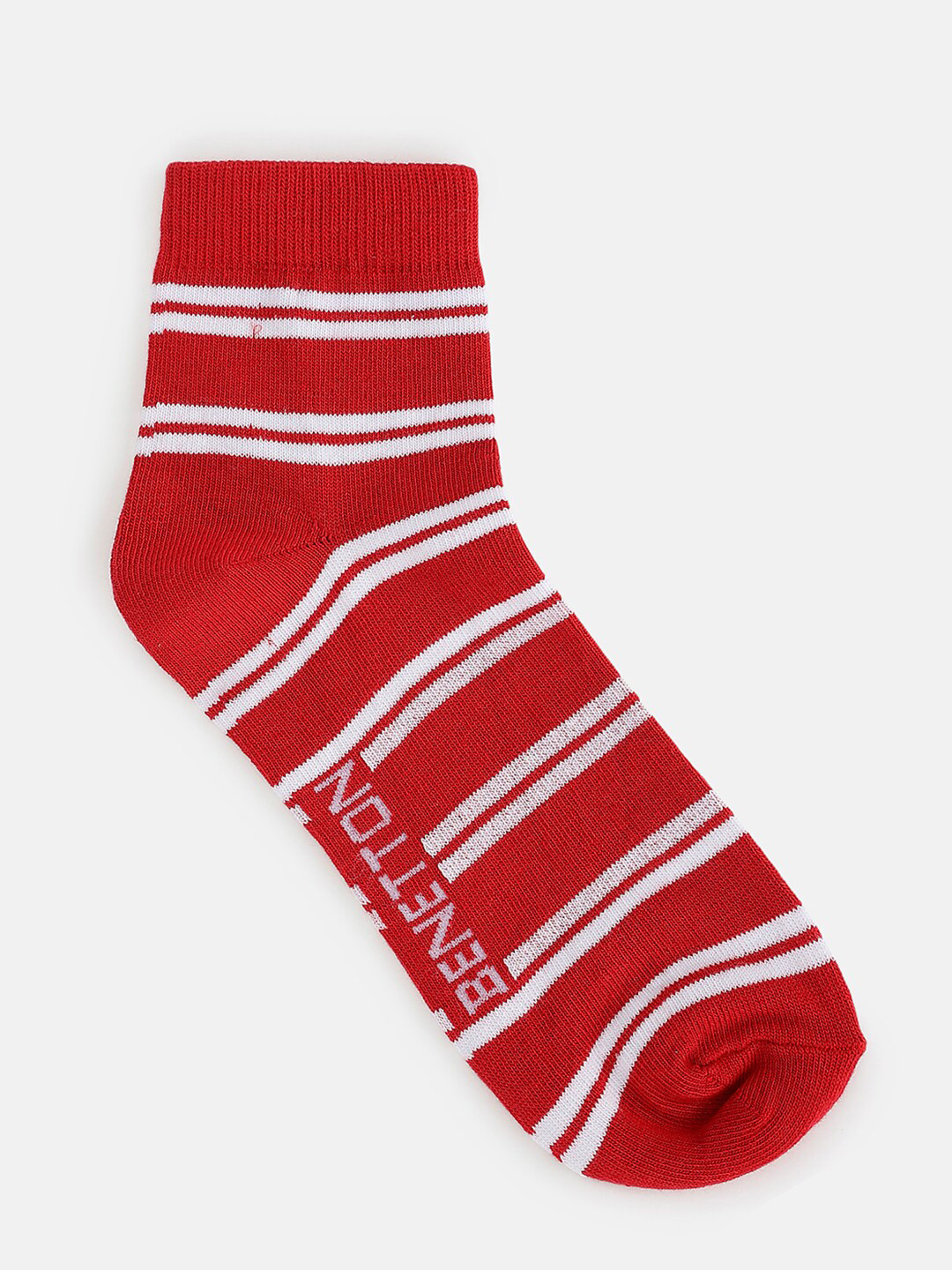 

United Colors of Benetton Kids Striped Above Ankle-Length Socks, Red