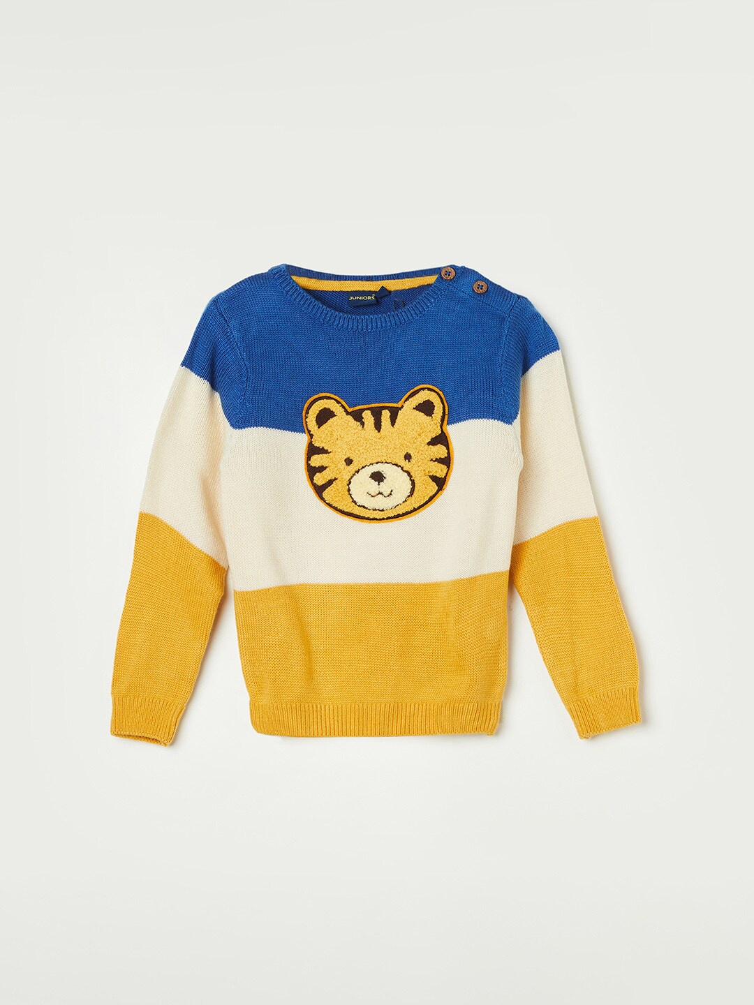 

Juniors by Lifestyle Boys Colourblocked Long Sleeves Acrylic Pullover, Blue