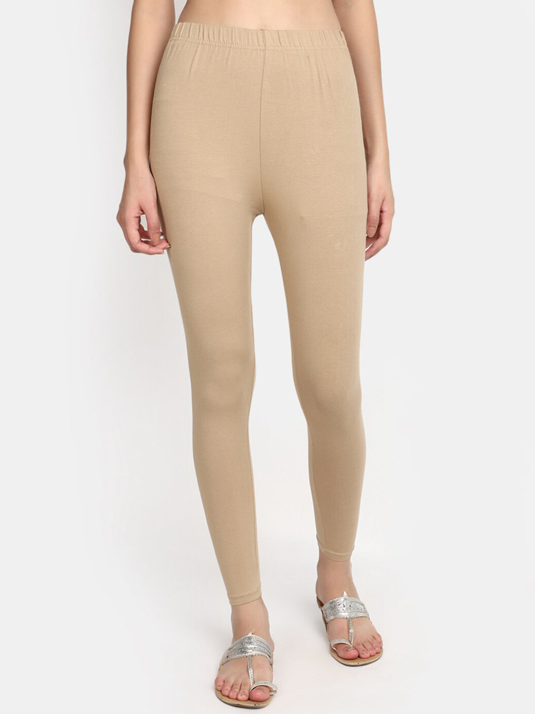

V-Mart Ankle Length Cotton Leggings, Beige