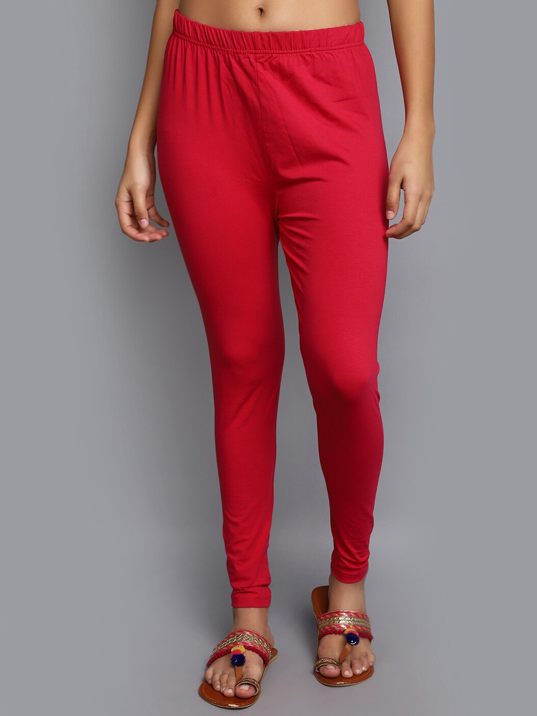 

V-Mart Mid Rise Ankle Length Leggings, Fuchsia
