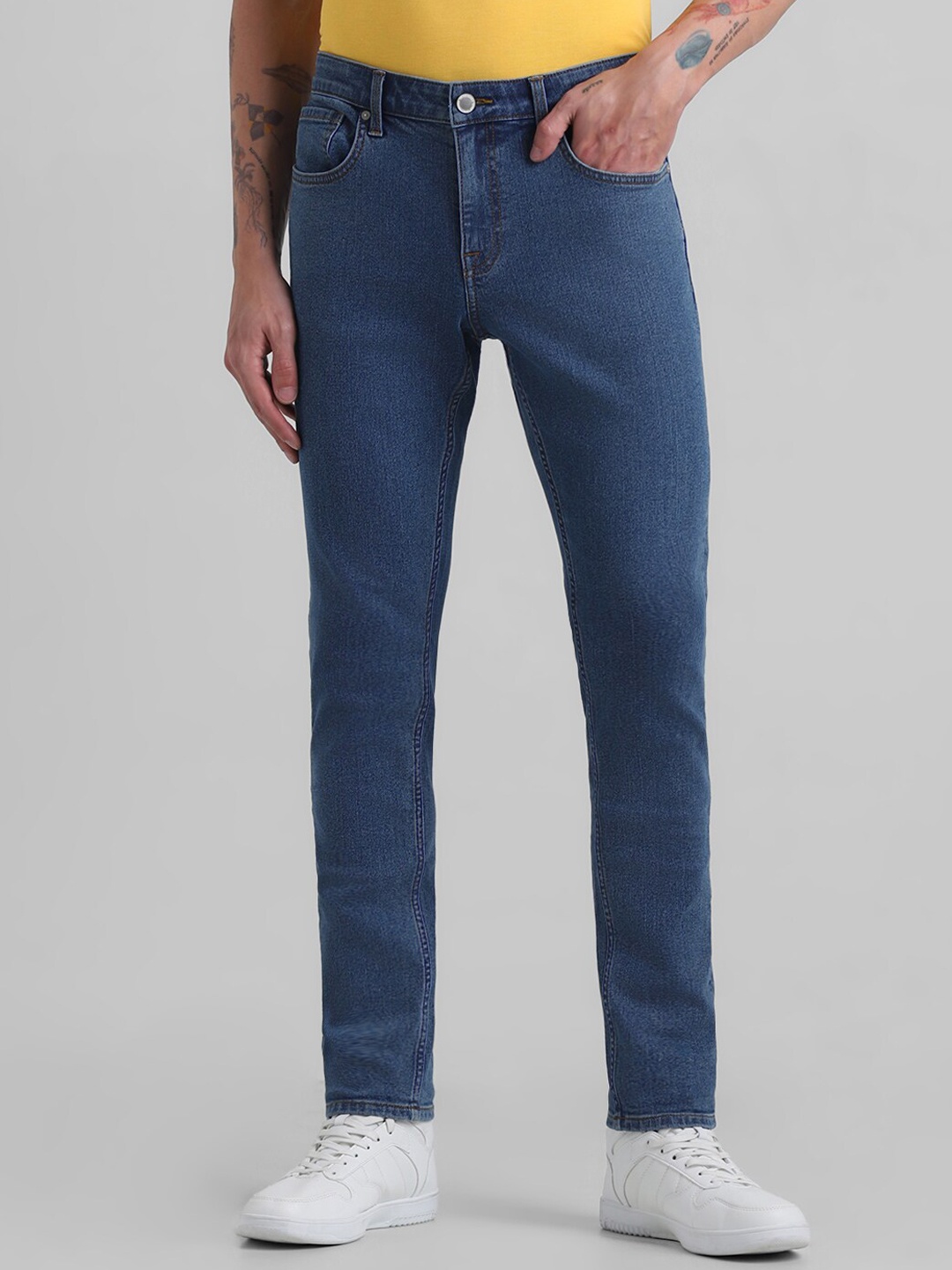 

Jack & Jones Men Slim Fit Low-Rise Clean Look Stretchable Jeans, Blue
