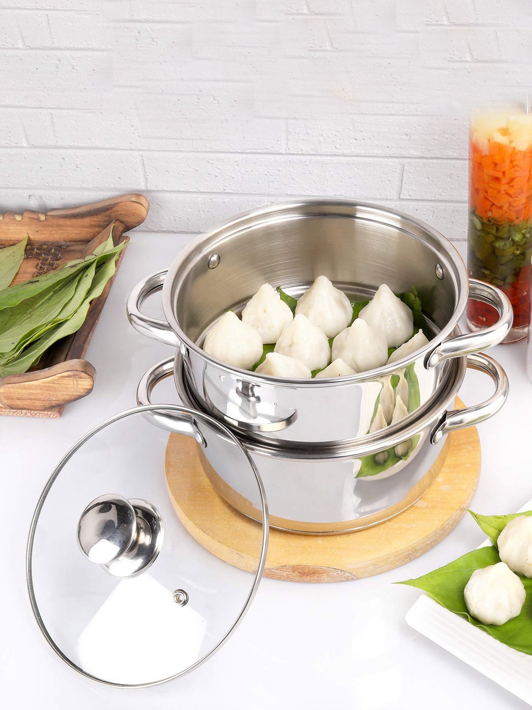 

Cello Steelox Induction Base Stainless Steel Multi Purpose Steamer/Modak Maker, Silver