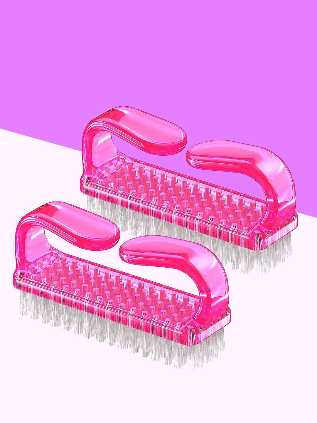 

MATRA 2-Pcs Nail Brush Cleaning Tool Manicure Pedicure Scrubber Foot Cleaner Brush, Multi