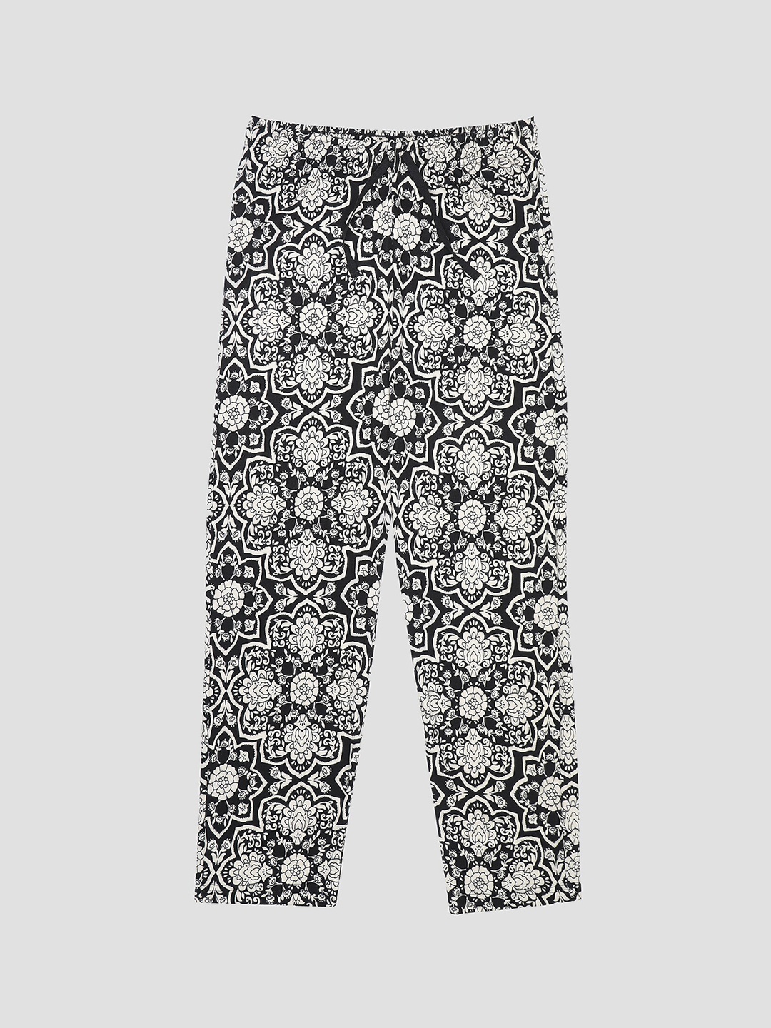 

F&S Girls Printed Straight Lounge Pant, Black