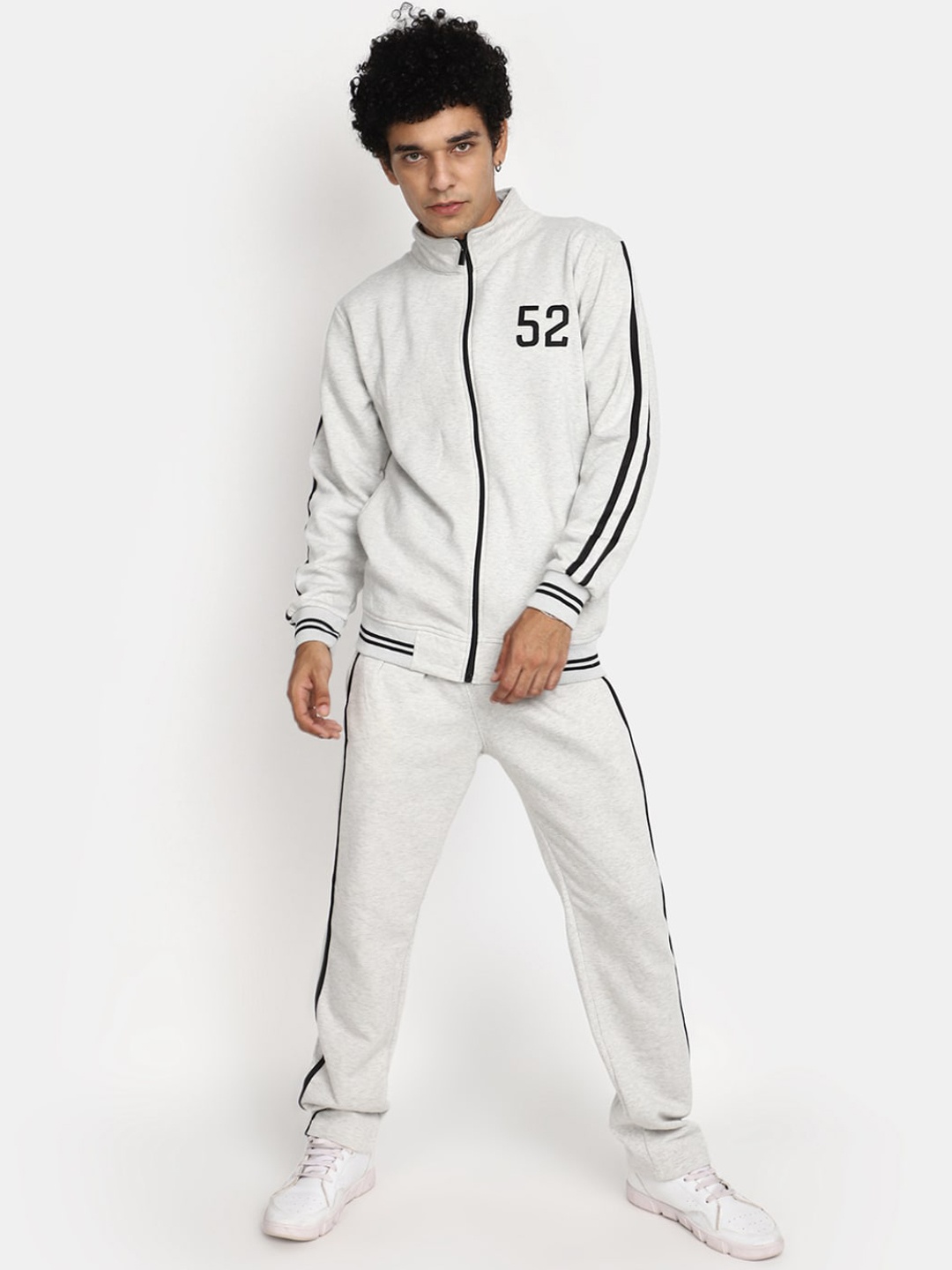 

V-Mart Mock Collar Mid Rise Tracksuit, Grey