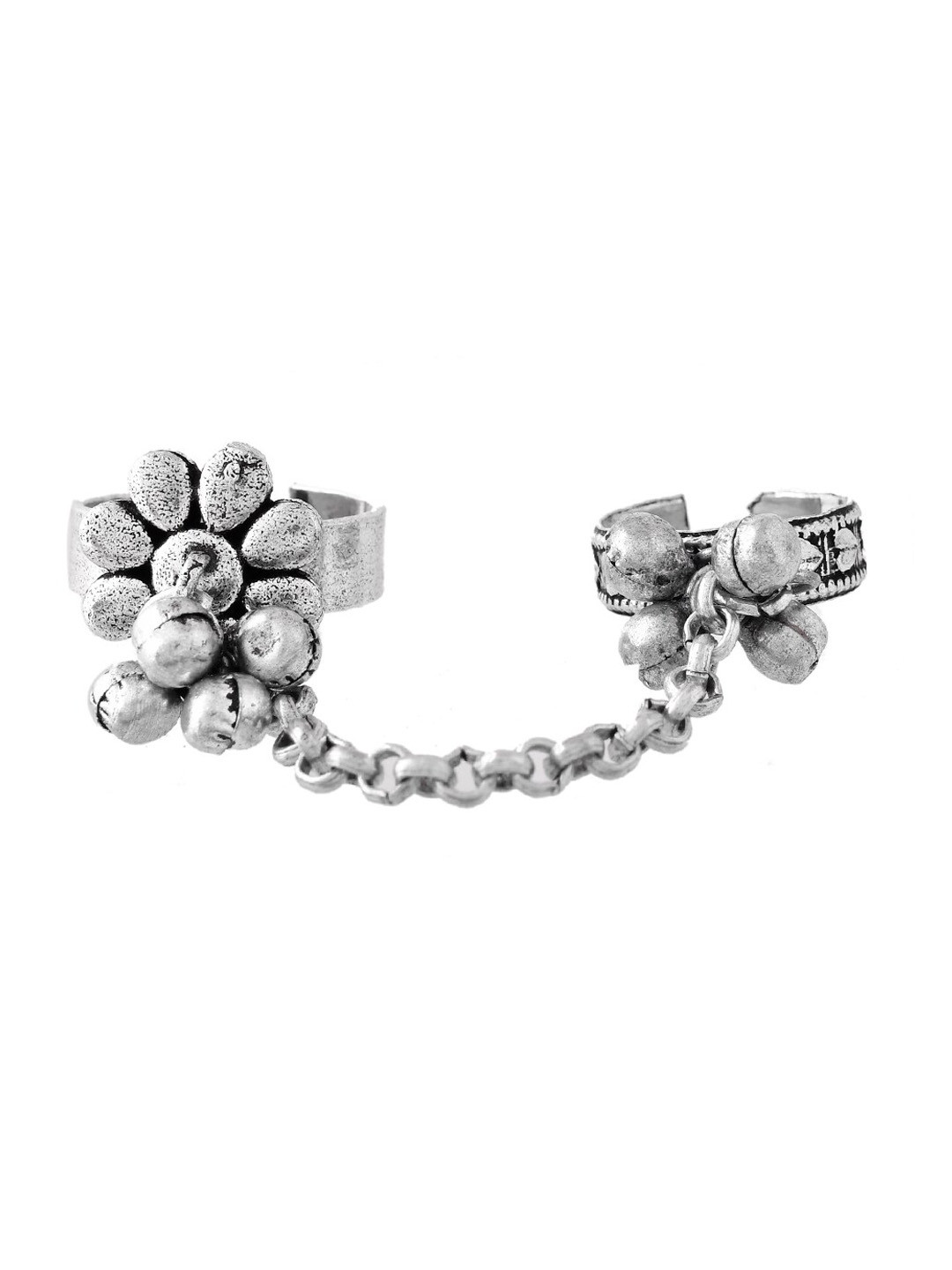 

Infuzze Silver Plated Finger Double Ring