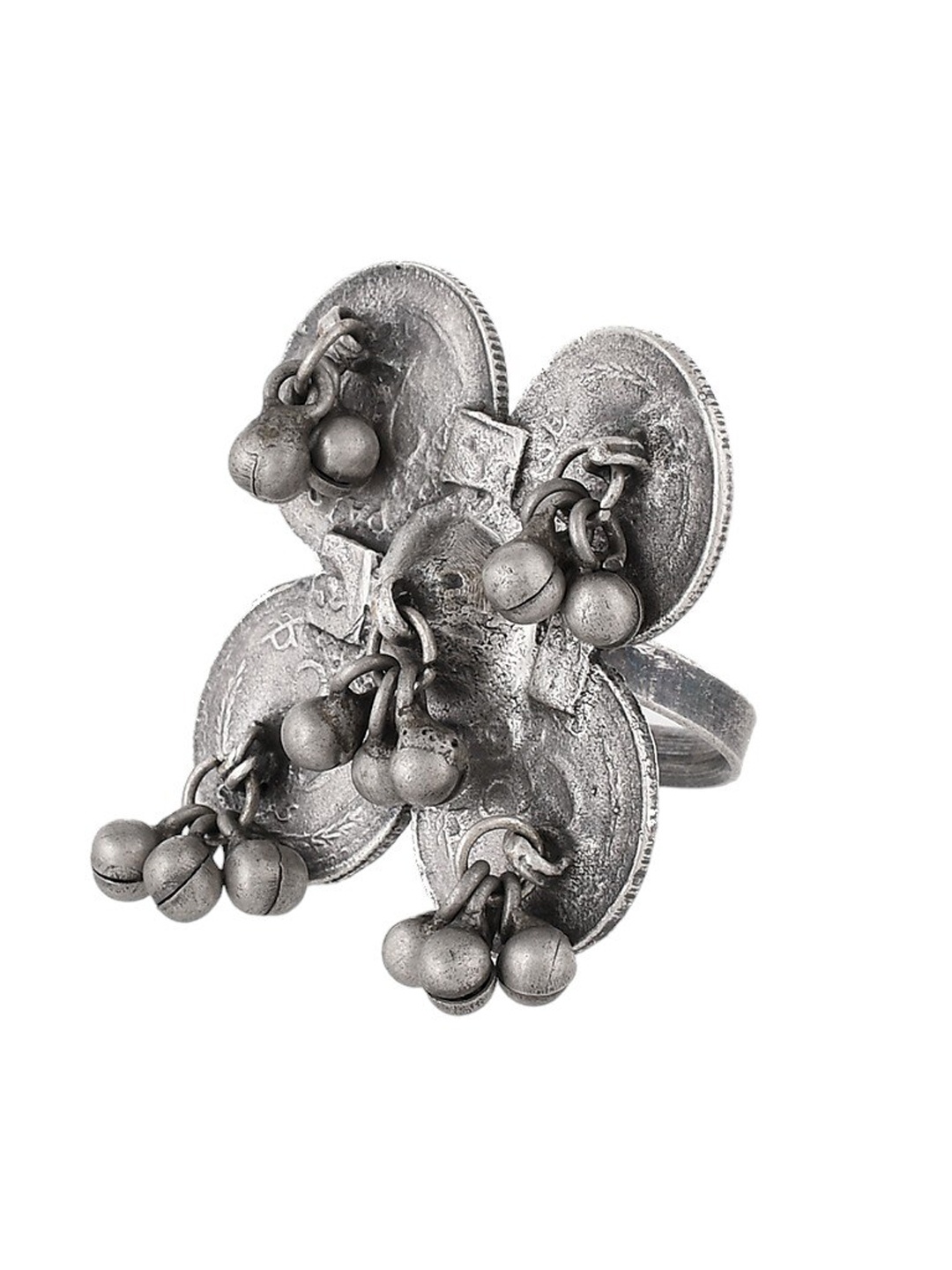 

Infuzze Silver Plated Beads Beaded Ghungroo Finger Ring