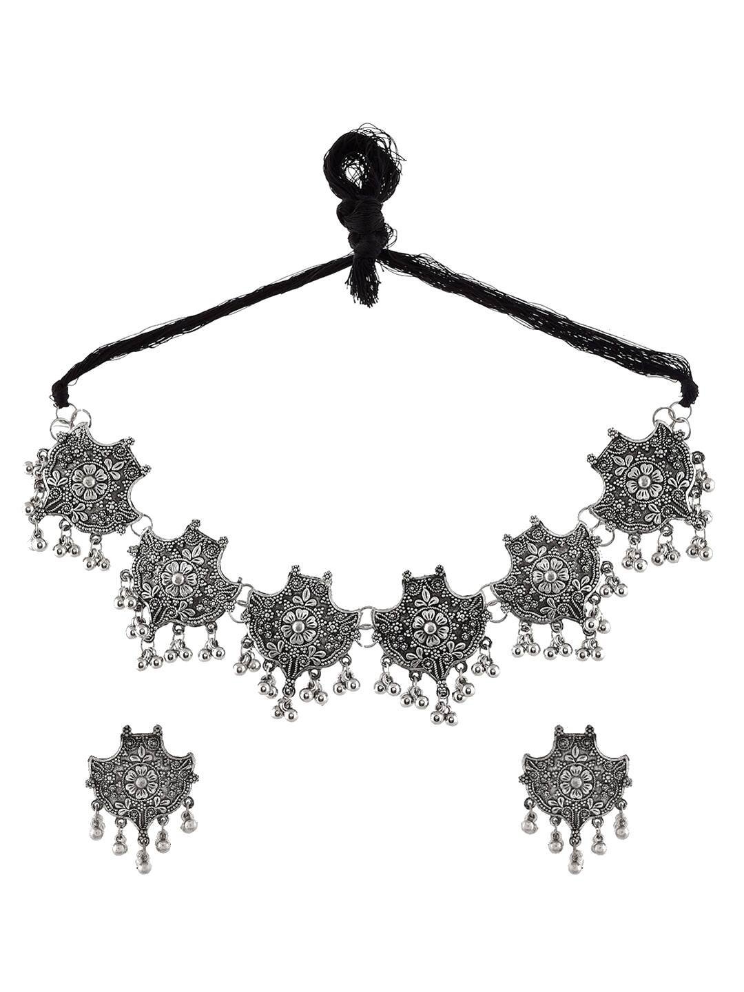 

Infuzze Oxidised Silver-Plated Jewellery Set