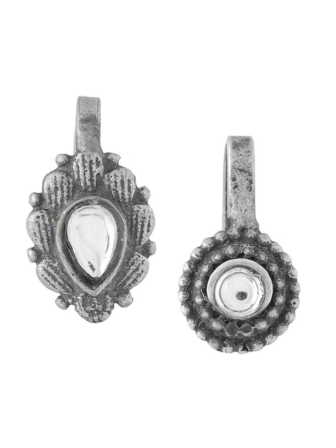 

Infuzze Set Of 2 Silver-Plated Nosepins