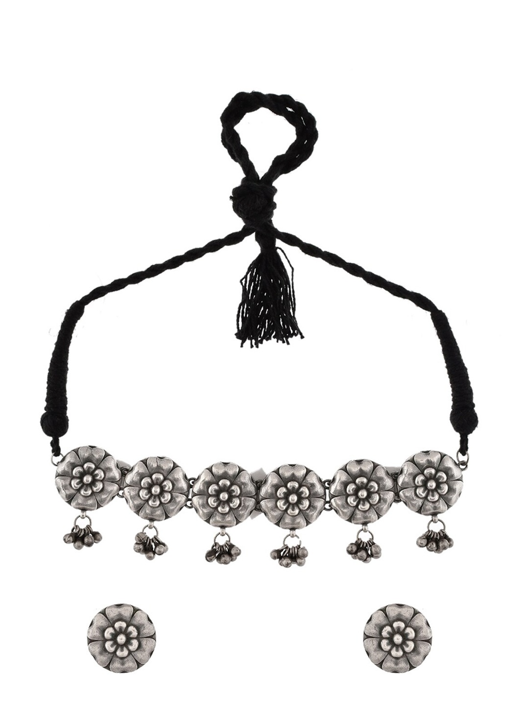 

Infuzze Oxidised Silver-Plated Jewellery Set