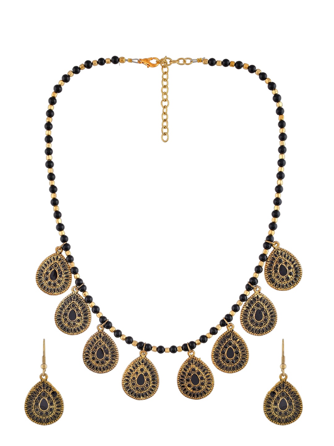 

Infuzze Gold-Plated Artificial Stones & Beads-Studded Jewellery Set