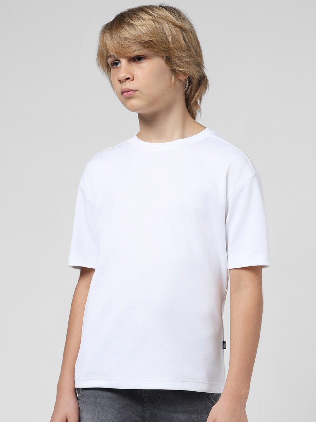 

Jack & Jones Junior Boys Round Neck Short Sleeves Oversized T-shirt, White