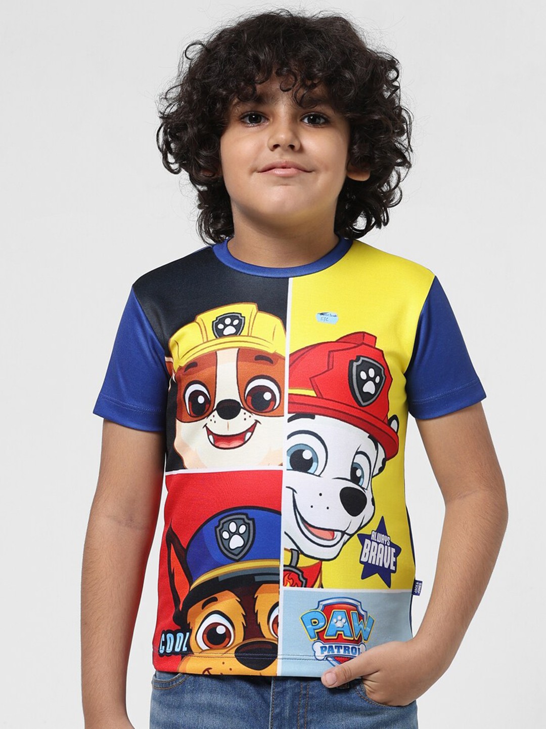 

Jack & Jones Junior Boys Paw Patrol Printed Slim Fit Cotton T-shirt, Blue