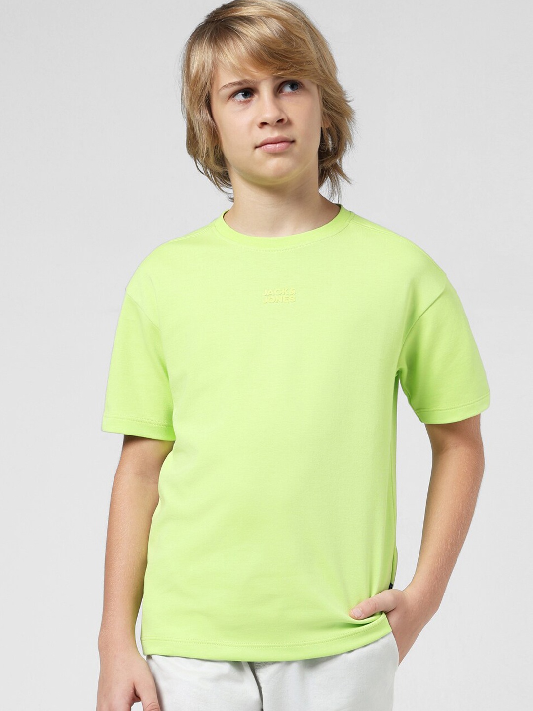 

Jack & Jones Junior Boys Round Neck Oversized T-shirt, Green