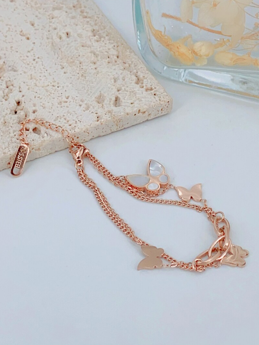 

SALTY Stainless Steel Charm Bracelet, Rose gold