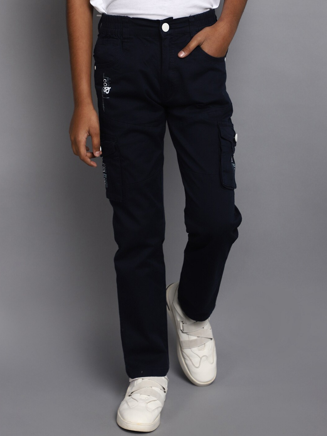 

V-Mart Boys Cotton Cargos Trousers, Navy blue