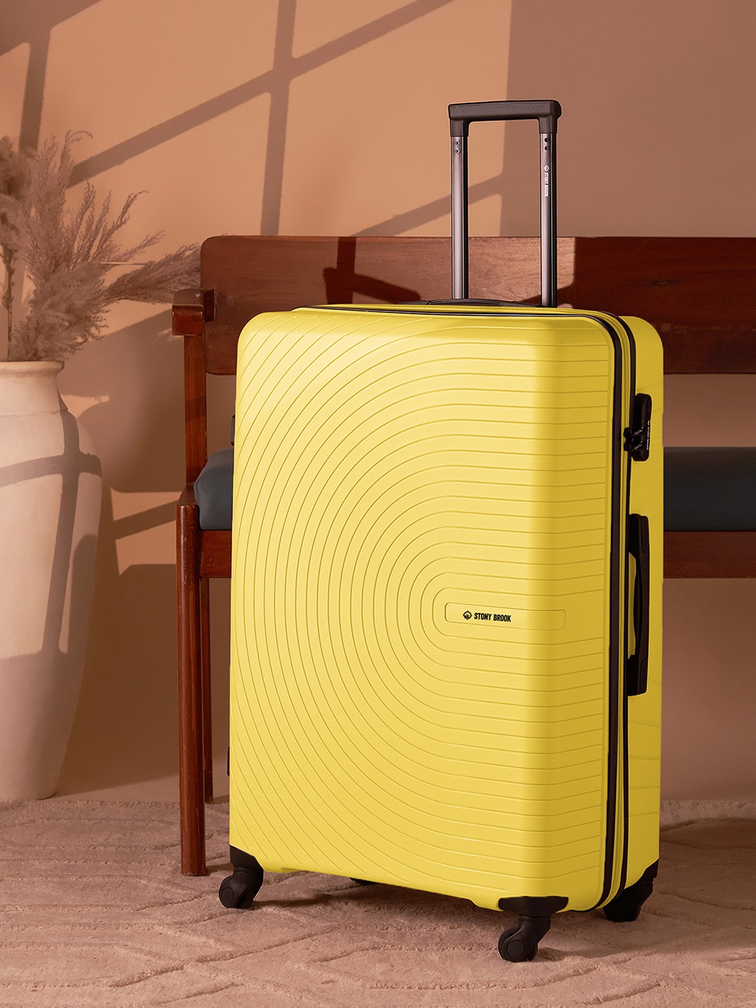 

Stony Brook by Nasher Miles Crescent Textured Hard-Sided Large Trolley Suitcase - 110 L, Yellow