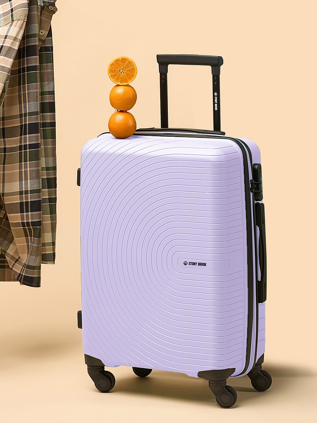 

Stony Brook by Nasher Miles Crescent Textured Hard-Sided Cabin Trolley Suitcase-55cm, Purple