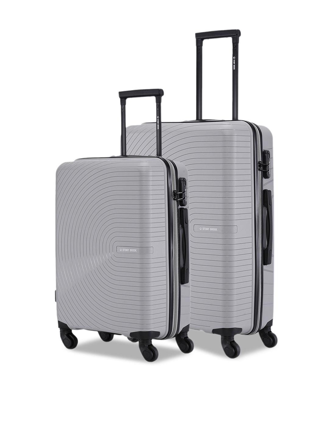 

Stony Brook by Nasher Miles Crescent Set Of 2 Hard-Sided Trolley Suitcases-55 & 65 cm, Grey