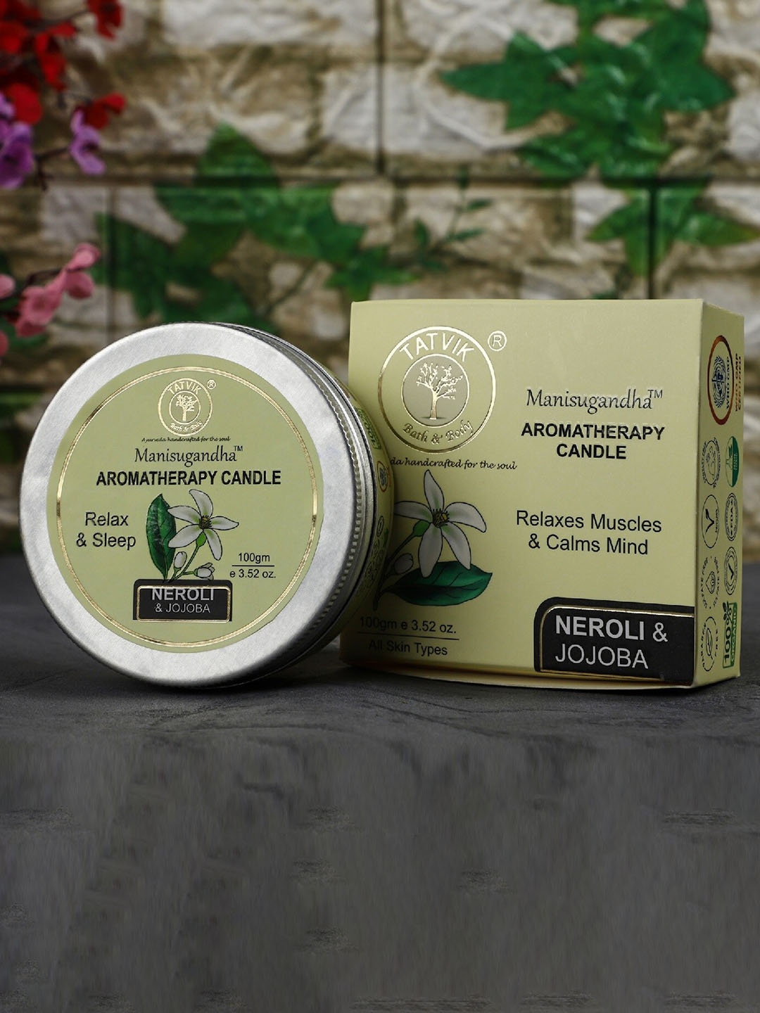 

TATVIK Yellow Manisugandha Neroli & Jojoba Aromatherapy Massage Candles