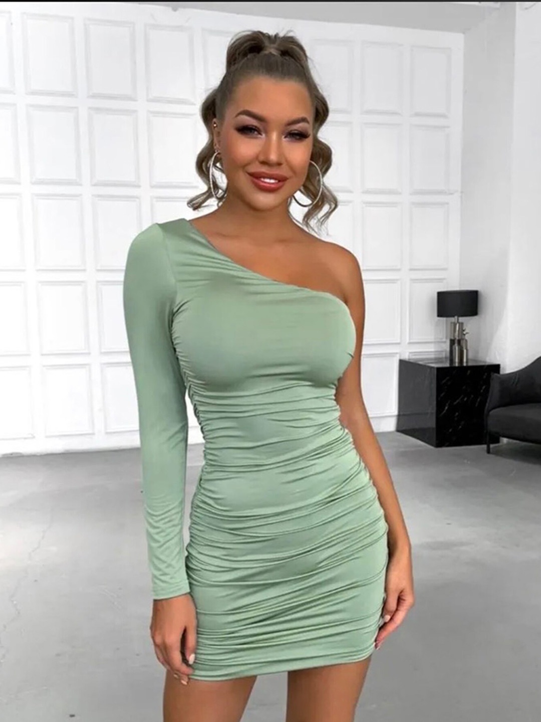 

LULU & SKY One Shoulder Bodycon Dress, Green