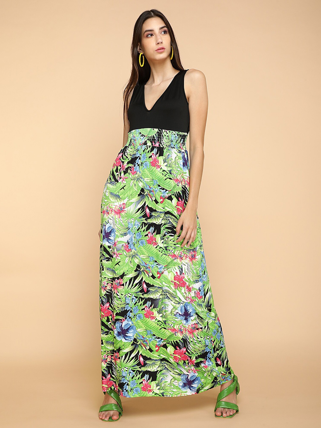 

LULU & SKY Floral Printed Maxi Dress, Green