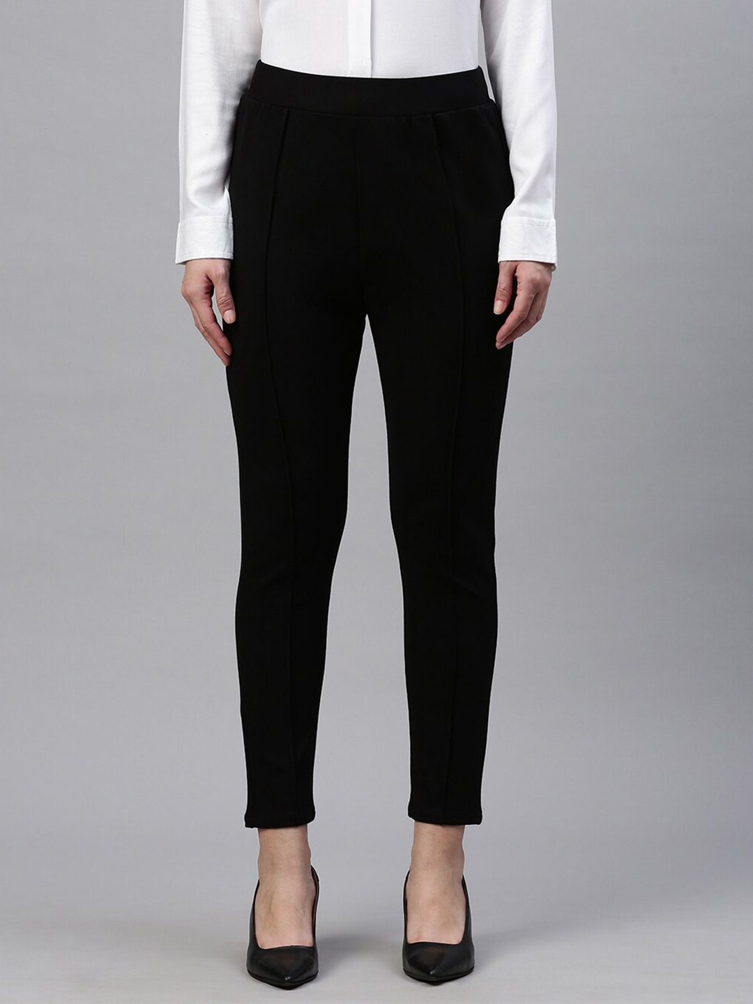 

De Moza Women Skinny Fit Treggings, Black
