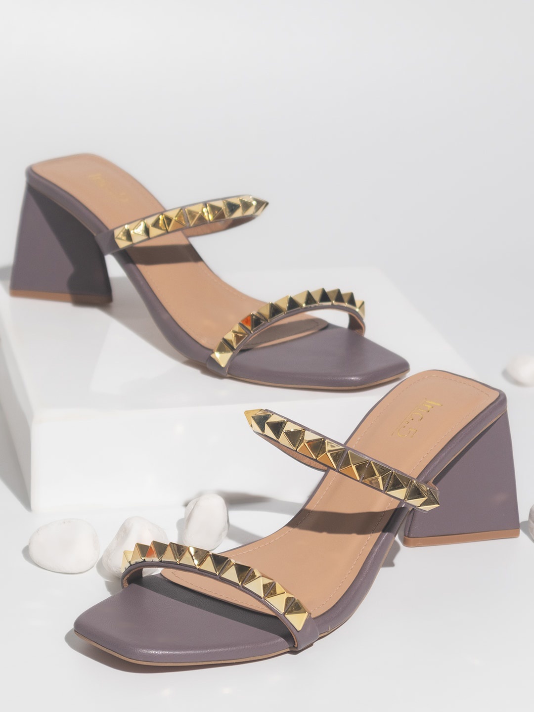 

Inc 5 Embellished Party Two Strap Block Heels, Mauve