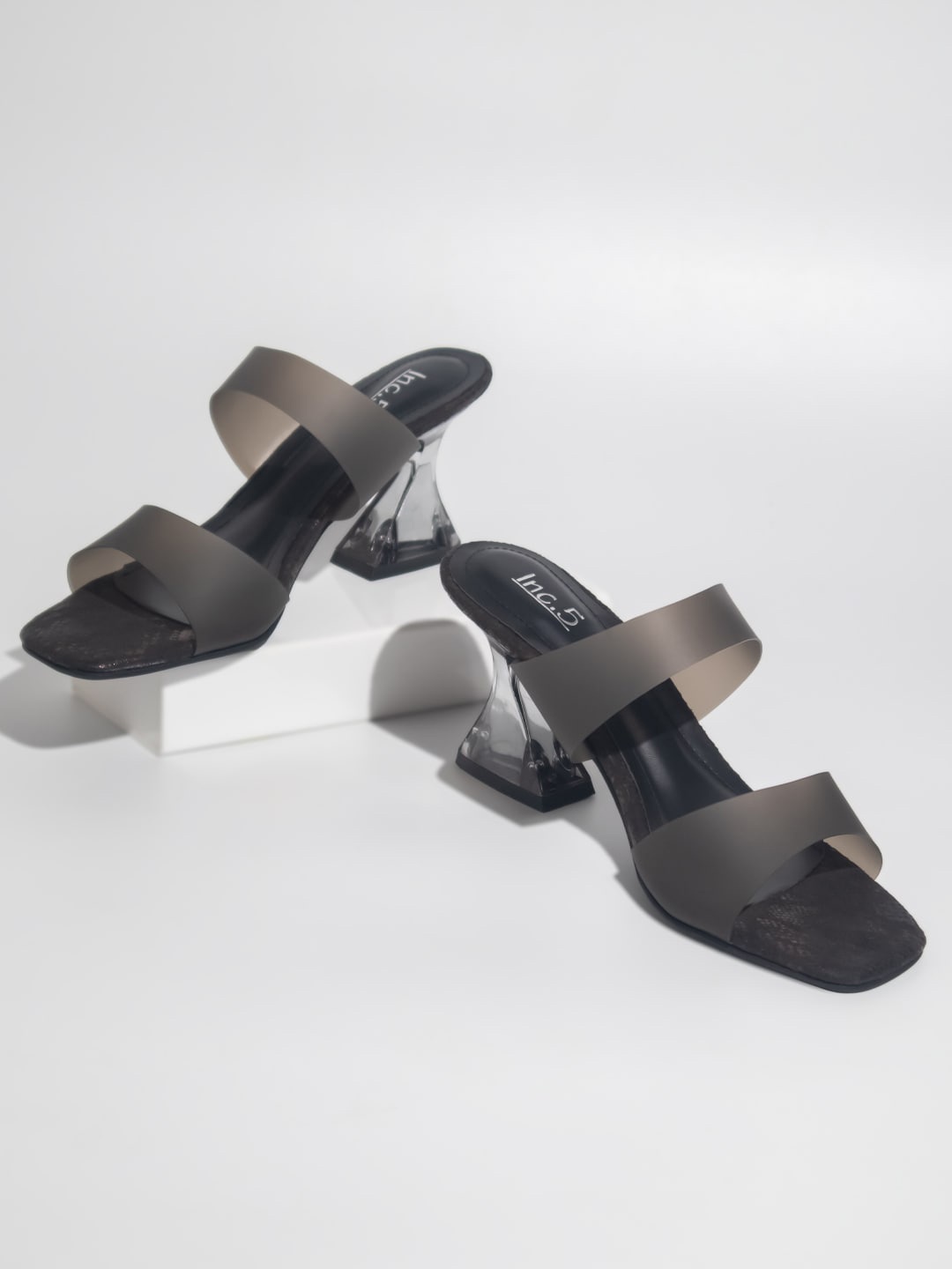 

Inc 5 Open Toe Blocked Heels, Black