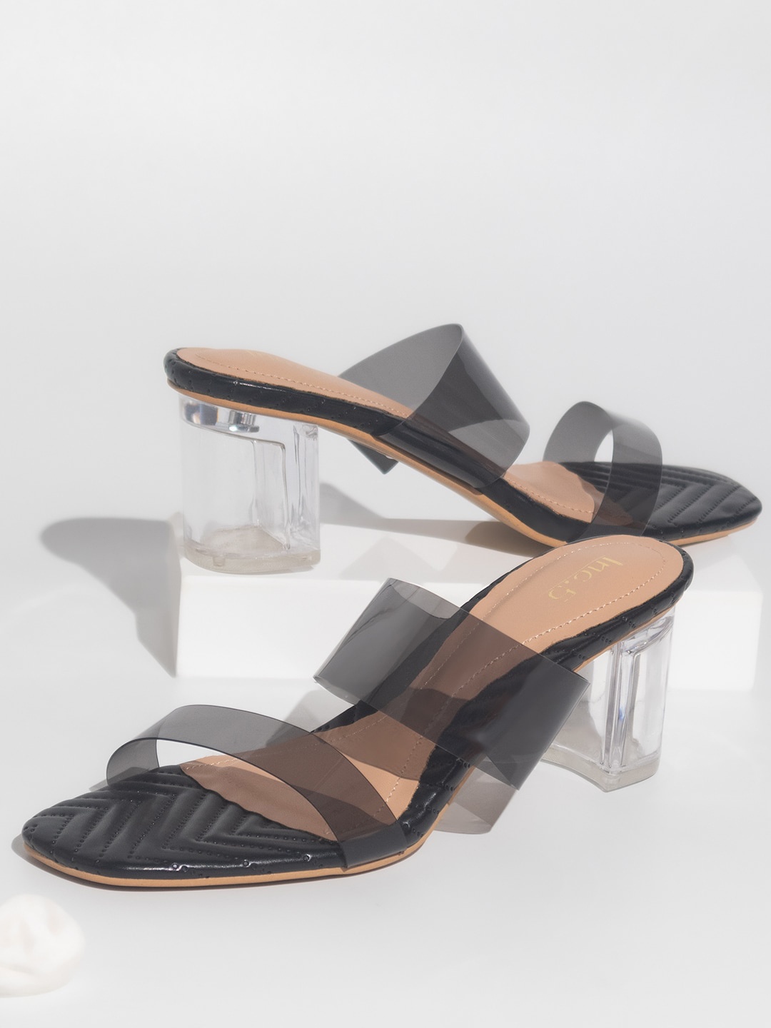 

Inc 5 Double Strap Block Heels, Black